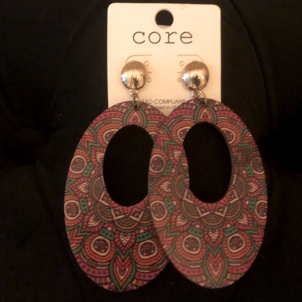 Core Extra-Large Fuchsia Paisley Earrings